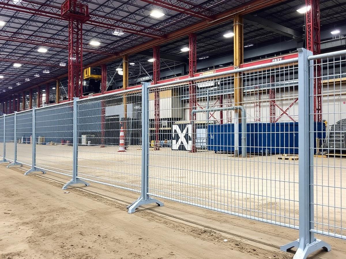 Anti-climb temporary fencing installed on a construction site