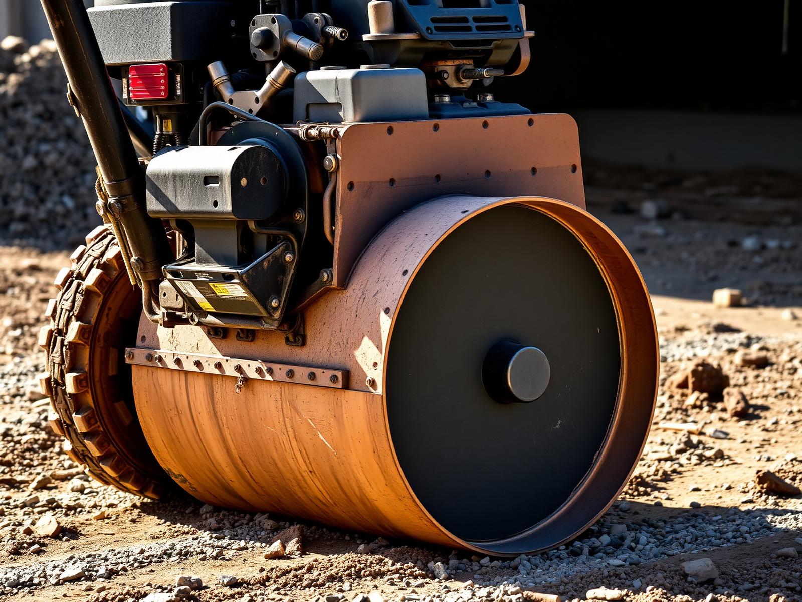 Wacker plate compactor on a construction site