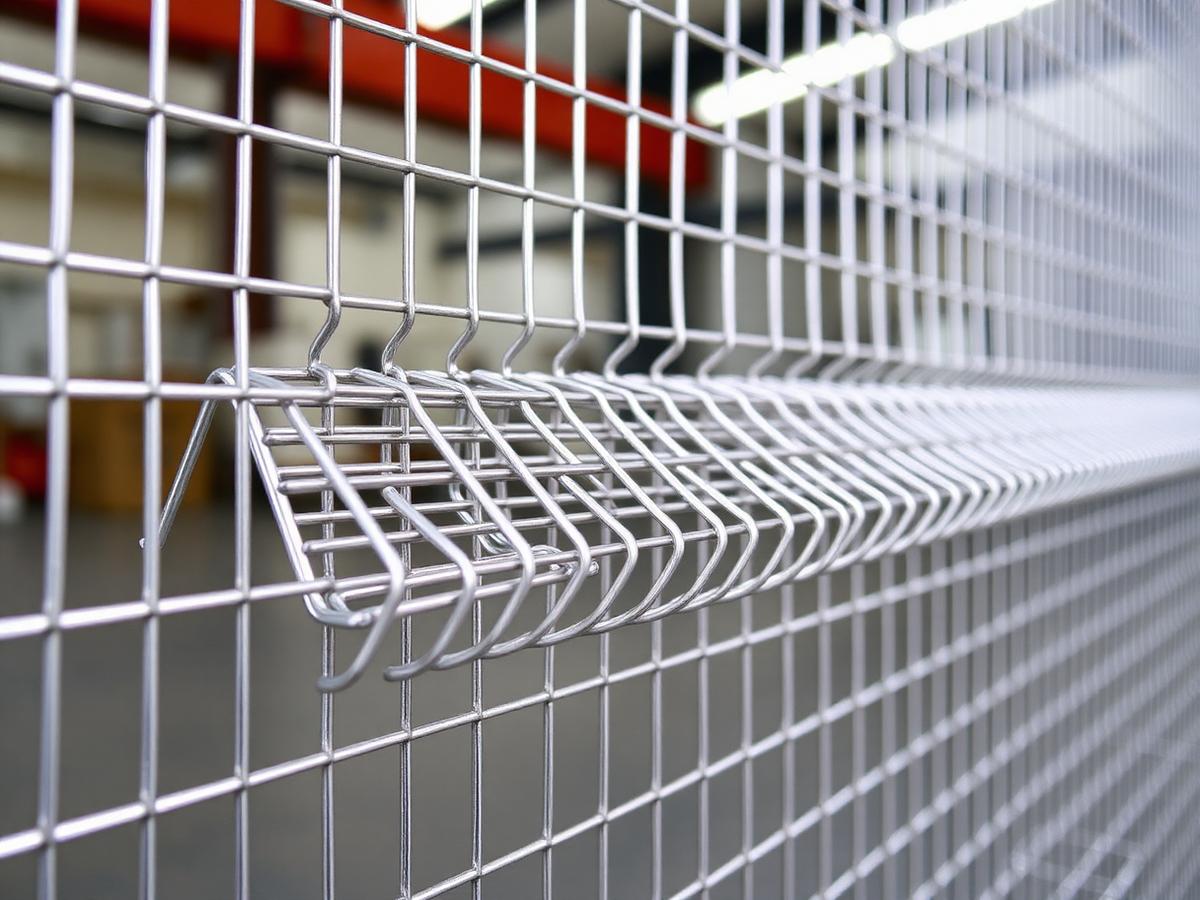 Galvanised temporary fencing panel detail