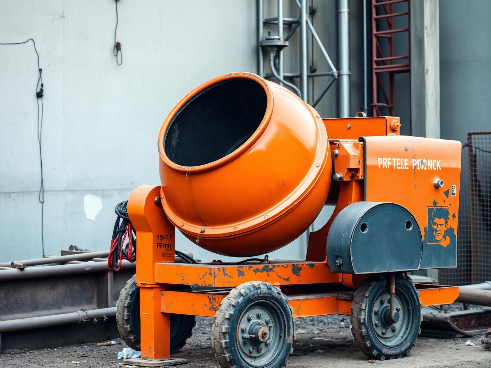 Cement mixer on a construction site